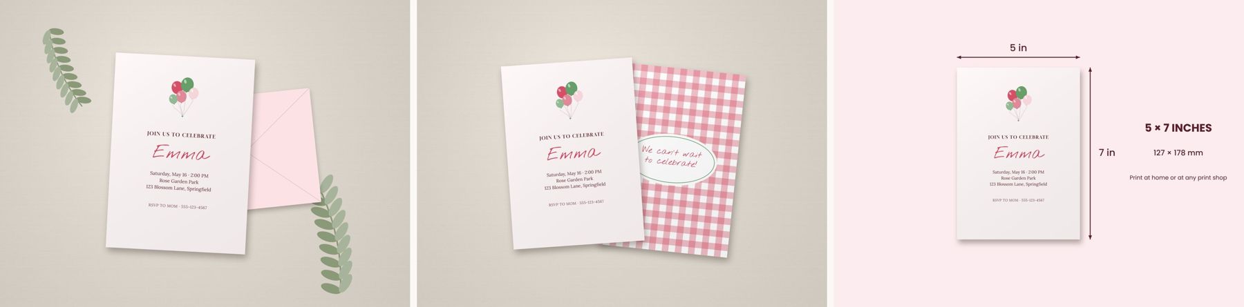 Mockups made by Party Invite Studio